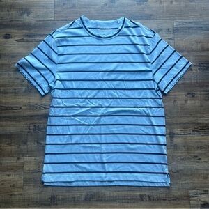 Banana Republic Mens Blue Striped Supima Cotton Short Sleeve Tee Size Medium
